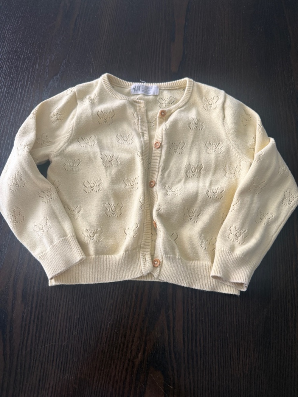 H&M Light Cream Button-Up Knit Cardigan
